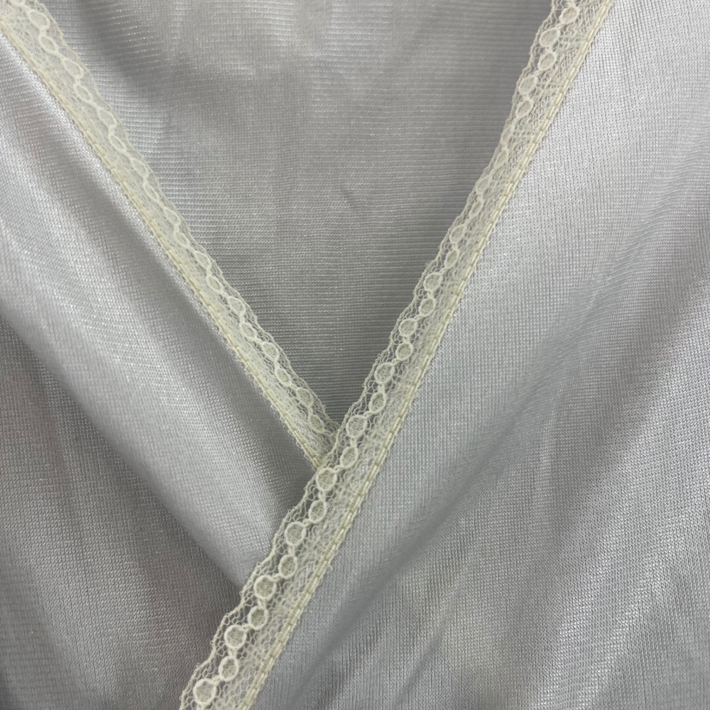 Vintage Lace Trim Kimono Robe S Sheer Coquette Boudoir Bell Sleeve - Picture 6 of 12